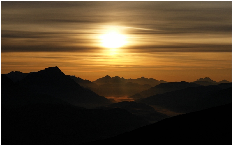 Blick von der Planai zur aufgehenden Sonne