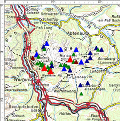 Grafischer Gipfelüberblick Tennengebirge