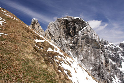 Steiler Anstieg auf die Grünspitze