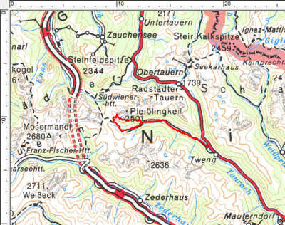 Das Tourengebiet westlich von Tweng