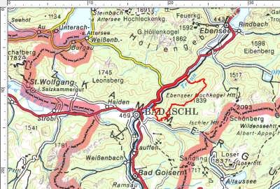 Das Tourengebiet zwischen Bad Ischl und Ebensee