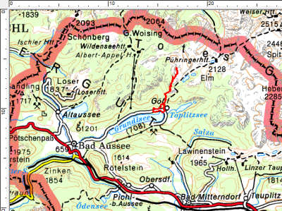 Das Tourengebiet nördlich vom Grundlsee