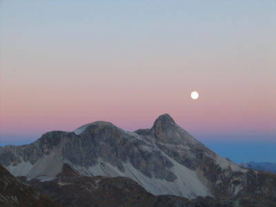 Vollmond über dem Mosermandl im Riedingtal