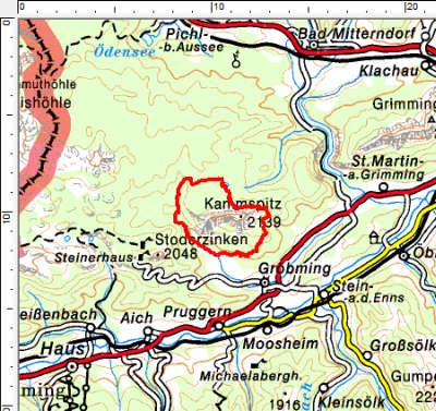 Das Tourengebiet nordwestlich von Gröbming