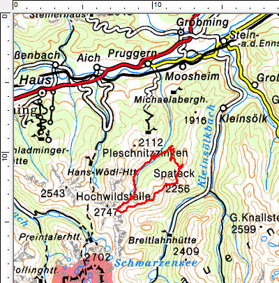 Tourengebiet Goldlacken - Stierkarkopf - Säuleck - Spateck