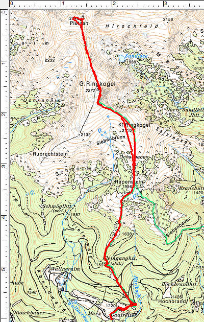 Routenverlauf Gaalreiter - Ringkogel - Pletzen