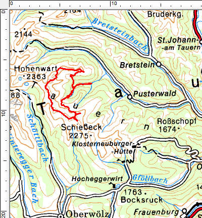 Tourengebiet Pusterwald - Kleinhansl - Großhansl