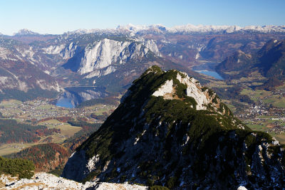 Tiefblick auf Altausseer See und Grundlsee