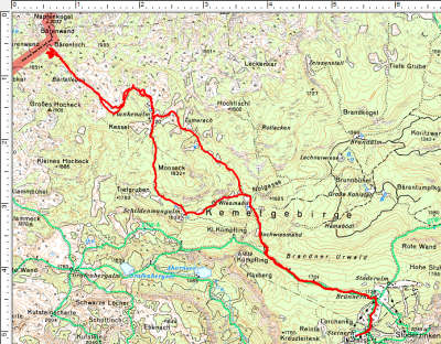 Routenverlauf Stoderzinken - Plankenalm - Bärenloch - Schildenwangalm