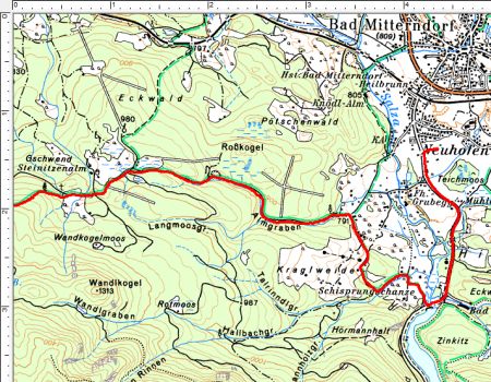 Die Route von Bad Mitterndorf zur Stenitzenalm