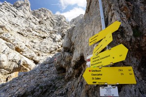 Aufstieg vom Nordsattel am Normalweg durch die Westschlucht