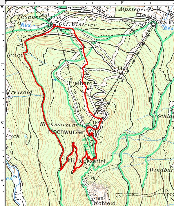 Skitourenroute über die Hochwurzen