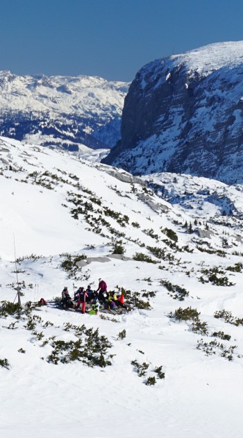 Rast zwischen Simonyhütte und Gjaidalm