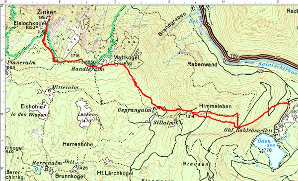 Routenverlauf Handleralm - Ausseer Zinken