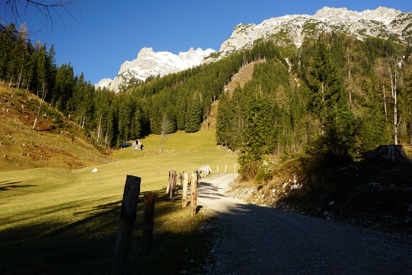 Von Schnee noch keine Spur beim Start in der Ramsau am Dachstein