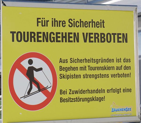 Skitourenverbot in Zauchensee