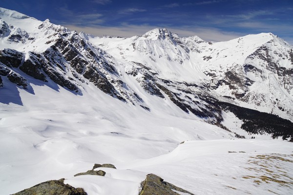 Ausblick vom Seekopf über das bisherige Aufstiegsgebiet