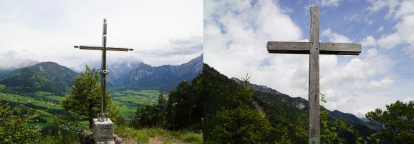 Dörfelstein: 1 Bergerl - 2 Gipfelkreuze