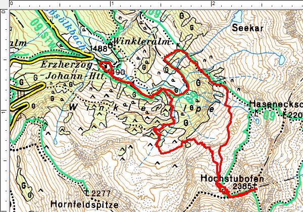 Die Wanderroute entgegen dem Uhrzeigersinn von der Erzherzog-Johann-Hütte auf den Hochstubofen