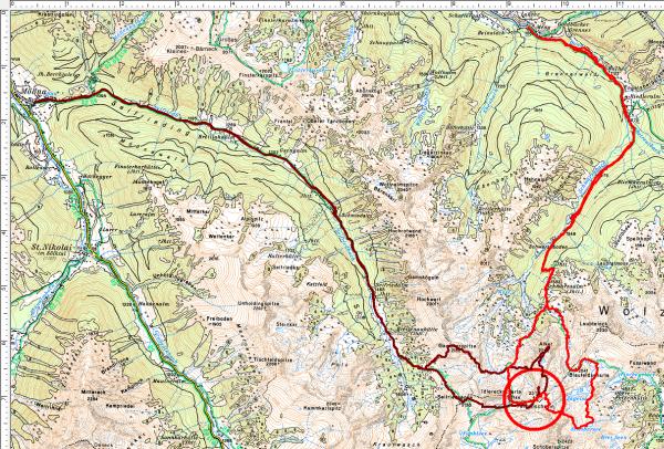 Lange Anstiege aus dem Norden auf den Talkenschrein