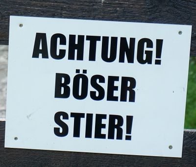 Warnung vor dem Stier