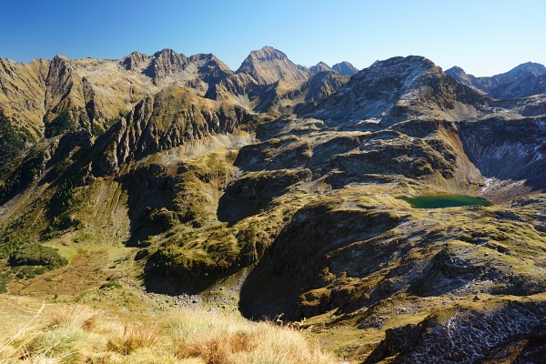 Blick in die Schladminger Tauern. 2019 wollen wir über die Buckelkarseen auf die Grobfeldspitze aufsteigen.