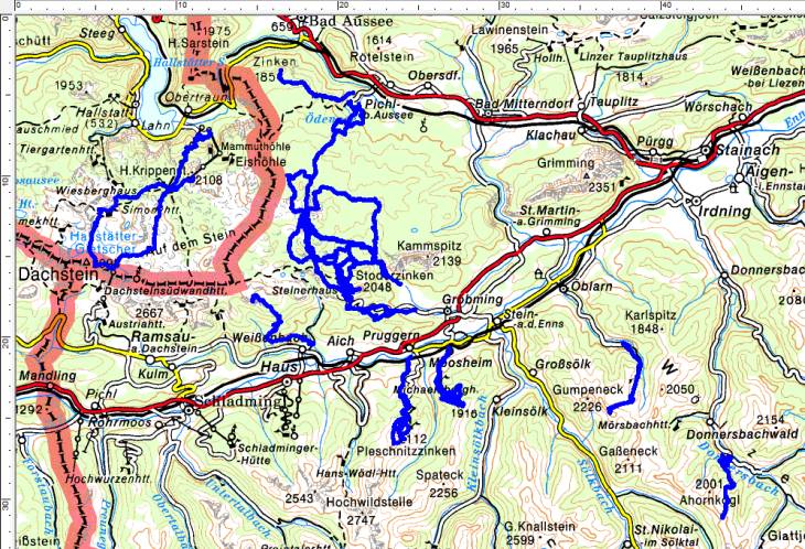 Skitouren im Jänner und Februar 2019. Hauptsächlich Dachsteingebirge und Schladminger Tauern und ein bisschen Rottenmanner und Wölzer Tauern.
