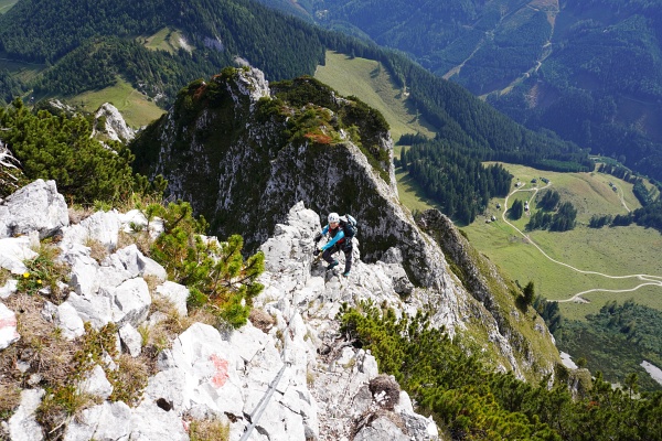 Aufstieg über den Ostgrat am Klettersteig