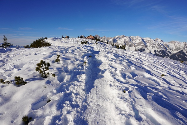 Nach einer weiteren Abfahrt in den Hüttecksattel wird neuerlich angefellt und es geht hinauf auf die Hochwurzen